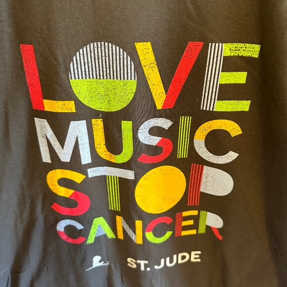 ST JUDE - "Love Music Stop Cancer" T shirt - Picture 1 of 6